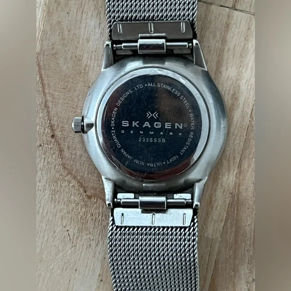 Skagen Steel Denmark Ladies Watch Black Dial Stainless 